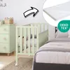 ZEE BAMBI Mint Beistellbett Baby mit Matratze & Rollen Produktbild-Vorschau 1
