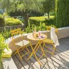 Runder klappbarer Gartentisch "Greensboro" senffarben Produktbild-Vorschau 2