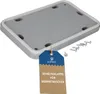 A gray plastic cover with a white rubber seal and a brown tag with blue text. Anteprima dell’immagine prodotto