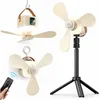 3-in-1 Tischventilator mit Licht Akku, H43cm Mini Camping Produktbild-Vorschau 1