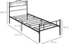 Postel HOMCOM 90 x 200 cm, ocelová s roštem, čelo a nožní Náhled obrázku produktu 3