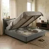 ELVORA DESIGNE Polsterbett 140x200, Modernes Skandi-Bett Produktbild-Vorschau 3