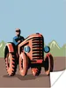 MuchoWow® Poster Traktor - Landwirt - Rot 90x120 cm - Produktbild-Vorschau 1