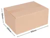 A cardboard box with dimensions indicated by measurement lines and text. Produktbild-Vorschau