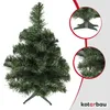 A small artificial Christmas tree with a stand, shown with close-up details of its branches and stand. Produktbild-Vorschau