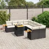 9-tlg. Garten-Sofagarnitur - mit Kissen Schwarz Poly Rattan Produktbild-Vorschau 1