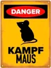 Danger Kampf Maus Metallschild XXL in 28x38 cm mit Maus Produktbild-Vorschau 1