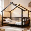Merax Hausbett aus Metall 90x200cm, Jugendbett mit Produktbild-Vorschau 1