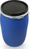 A blue plastic barrel with a black lid and a metal clamp closure. Produktbild-Vorschau