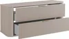 A beige matte wooden bathroom cabinet with two drawers, one of which is partially open. Anteprima dell’immagine prodotto
