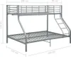 vidaXL Châssis de lit superposé Gris Métal 140x200 Voir les images du produit 8