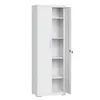 A tall, white metal cabinet with one door ajar. Náhled obrázku produktu