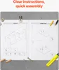 An open instruction manual for furniture assembly, with various parts and tools scattered around. Náhled obrázku produktu