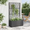 Pflanzkübel mit Rankgitter Dunkelgrau 80x36x140 cm PP Produktbild-Vorschau 2