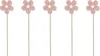 Holz Blumen-Stecker Blüte rosa 5 Stück 7 x 36cm Dekostecker Produktbild-Vorschau 1