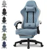 A collection of gaming chairs in various colors displayed next to a light blue gaming chair. Podgląd zdjęcia produktu