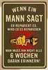 GKA Retro Blechschild "Wenn ein Mann sagt er repariert es, Produktbild-Vorschau 1
