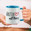 Huuraa Kaffeetasse Ärztin mit Herz 330ml Blau Keramik Produktbild-Vorschau 3