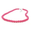 Kette 8mm Kunststoffperlen rosa-pink-glänzend 50cm rosa 8mm Produktbild-Vorschau 1
