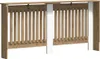 A radiator cover with a slatted front and a flat top. Voir les images du produit