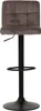 A single brown bar stool with a black base and stem is shown against a white background. Podgląd zdjęcia produktu