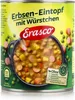 A close-up of a can of Erasco pea and sausage stew. Náhled obrázku produktu