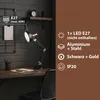 Stolní lampa XUDO E27, černá a zlatá, kovová, nastavitelná Náhled obrázku produktu 3