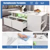 OYAJIA Couchtisch Wohnzimmertisch Hochglanz Design mit LED Produktbild-Vorschau 5
