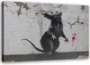 Leinwandbild banksy rattenpfote 60x40 cm Feeby grau Produktbild-Vorschau 1