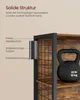 Close-up view of a shelf in a bookshelf, showing a kettlebell and a diagram of the shelf's construction. Produktbild-Vorschau