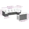 Design 9-tlg. Garten-Sofagarnitur mit Kissen Schwarz Poly Produktbild-Vorschau 3