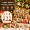 27 Holz-Weihnachtsanhänger, 9 Motive, Baumschmuck, Deko Voir les images du produit