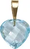JOBO Anhänger Herz 585 Gold Gelbgold 1 Blautopas Produktbild-Vorschau 4
