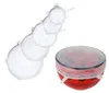 BURI Silikon-Deckel 5er-Set transparent Frischhaltedeckel Produktbild-Vorschau 1