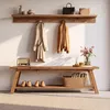 Massive Holz-Eingangsbank, 140 cm lange Schuhbank im Produktbild-Vorschau 3