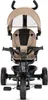 A front view of a beige and black baby tricycle against a white background. Produktbild-Vorschau
