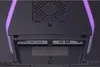 Close-up view of the back ports of a monitor, including HDMI and USB ports, with purple accent lighting. Náhľad obrázku produktu