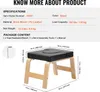 Specifications and dimensions of a yoga headstand bench. Voir les images du produit