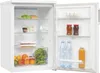 An open refrigerator with various food items and drinks on its shelves. Produktbild-Vorschau