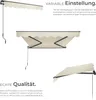 Collage of images showing a retractable awning in different states of extension and close-ups of its fabric quality. Produktbild-Vorschau