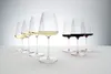 A collection of wine glasses filled with red and white wine, arranged on a white surface against a gradient background. Produktbild-Vorschau