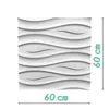 A white 3D wall panel with a wave-like texture, shown against a white background with dimensions indicated. Podgląd zdjęcia produktu