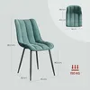 A turquoise chair with dimensions shown. Produktbild-Vorschau