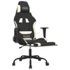 Gaming-Stuhl mit Massage & Fußstütze Schwarz und Creme Produktbild-Vorschau 4