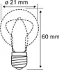A diagram of an LED light bulb with dimensions indicated. Produktbild-Vorschau