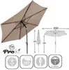 Linder Exclusiv Sonnenschirm taupe, Ø 2,5m, 225cm Höhe, mit Produktbild-Vorschau 4