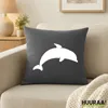 Huuraa Kissenbezug Delfin Silhouette 40x40cm Steel Grey Produktbild-Vorschau 2
