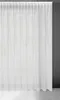 A white sheer curtain hanging against a dark gray wall. Podgląd zdjęcia produktu