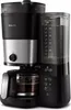 A black and silver Philips coffee maker with a glass carafe is shown against a white background. Produktbild-Vorschau
