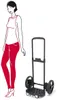 A stylized drawing of a woman next to a shopping trolley frame. Podgląd zdjęcia produktu